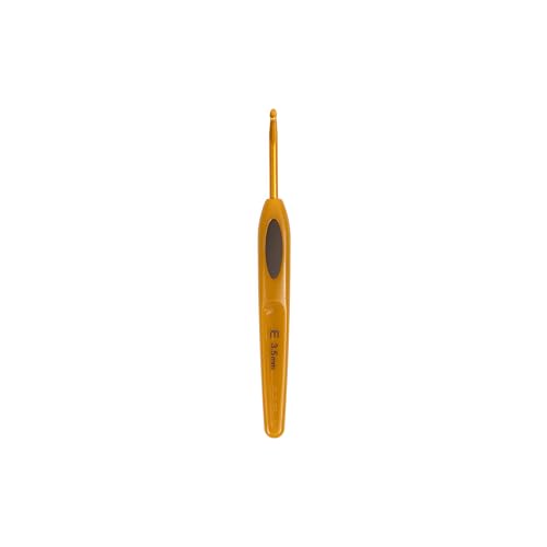 Clover Soft Touch Crochet Hook - 3.50mm | Easy Grip Handle | Stylish Tortoise-shell Look 2