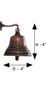 Assorted Collections Wall Mounted Bell - 4 Inch Size | Copper Color | Aluminium 7