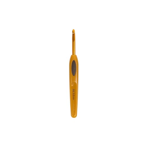 Clover Soft Touch Crochet Hook - Ergonomic Grip | 5.00mm Size | Copper/Brown Color 2