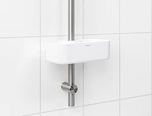 Brabantia Shower Caddy - Corrosion Resistant Plastic Storage | Fits Rods Ø16-Ø28mm | White 11