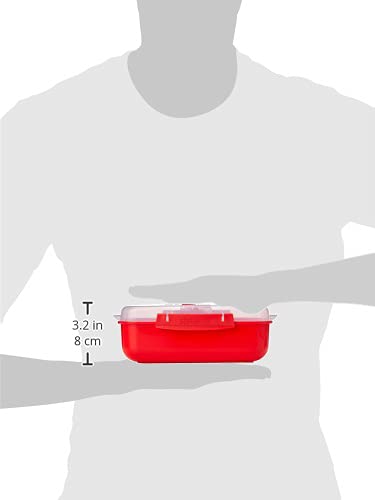 Sistema Heat and Eat Microwave Container Set - 3 Count (1.25 L, 525 ml) | BPA-Free, Red 10