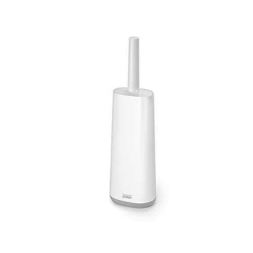 Joseph Joseph Flex Toilet Brush and Holder Set - Flexible D-Shaped Head | Anti-Drip | White/Grey 2