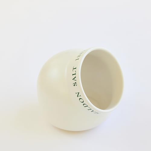 Maldon Ceramic Salt Pig - Classic Design for Countertop Storage | Cream/Off-white 2