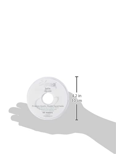 OakTree Eleganza Double Faced Satin Ribbon - 3mm x 50m White | Premium Quality | Colour Fast 4