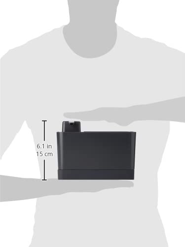 Brabantia Sink Organiser Set with 250ml Soap Dispenser | Dark Grey Plastic | 5 Year Guarantee 5