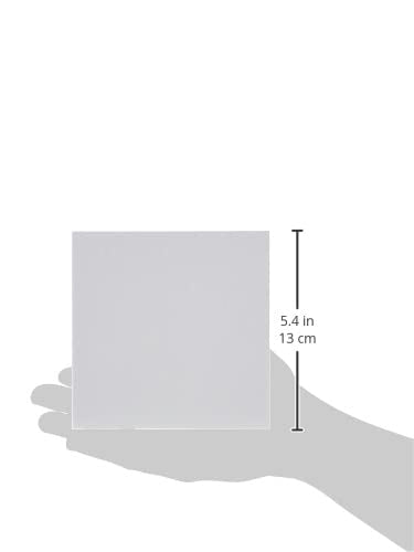 Craft UK Hammered Card Stock Pack - 50 Count 5x5 Inch White Cards & Envelopes | 300 GSM 3