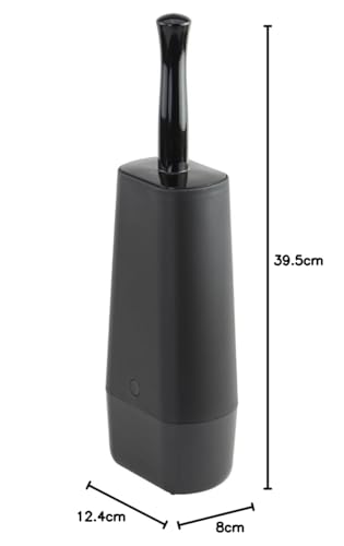 Casabella Smart Scrub Toilet Brush with Caddy | Flexible TPR Silicone | Black 9