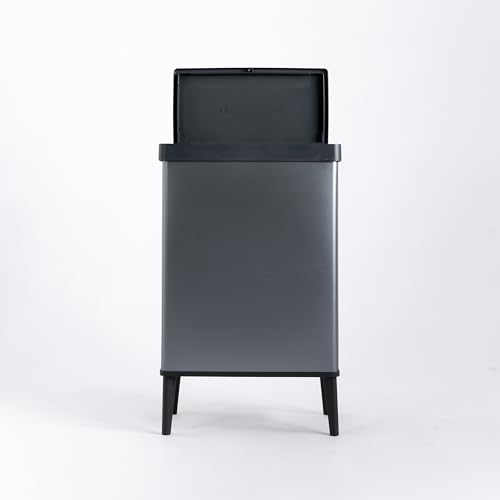 CURVER Verto 54L Waste Bin - Push Lid | Pearl Grey | Recyclable Plastic 2