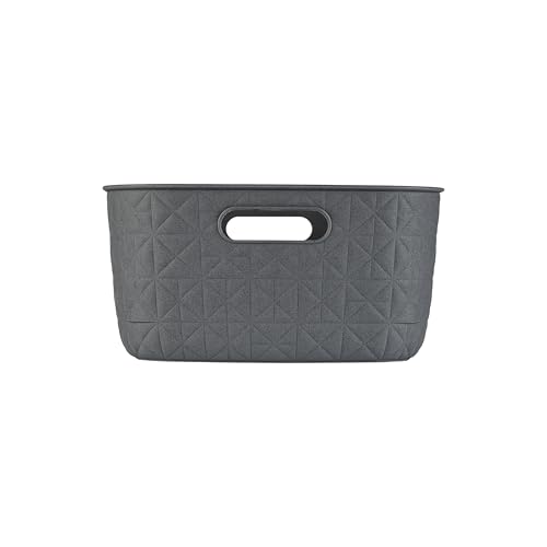 CURVER Softex Storage Baskets - 12.5L Capacity, Set of 4, 100% Recycled Resin | Dark Grey 4