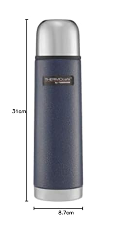 THERMOcafé by THERMOS Stainless Steel Drink Flask - 1L Capacity | Double Wall Vacuum Insulation | Hammertone Blue 3
