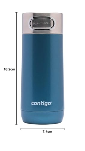 Contigo Luxe Autoseal Travel Mug - 360 ml Stainless Steel Thermal, Leakproof | Cornflower 10
