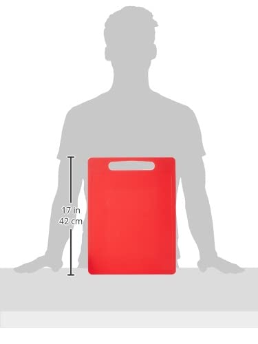 Chef Aid Poly Chopping Board - Food Grade Plastic | 40 x 30cm | Red | Dishwasher Safe 3