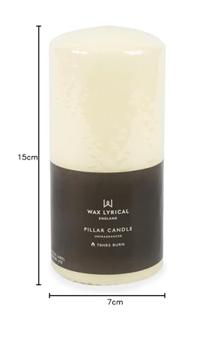 Wax Lyrical Unscented Pillar Candle - Ivory | 7x15cm | Hand Finished Wax 3