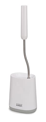 Joseph Joseph Flex Lite Silicone Toilet Brush with Slimline Holder | Anti-Drip | Deep Clean Head | Grey/White 2