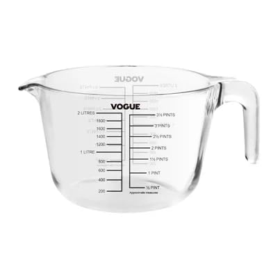 nisbets limited Vogue Glass Measuring Jug - 2L Capacity | Borosilicate Glass | Microwave Safe