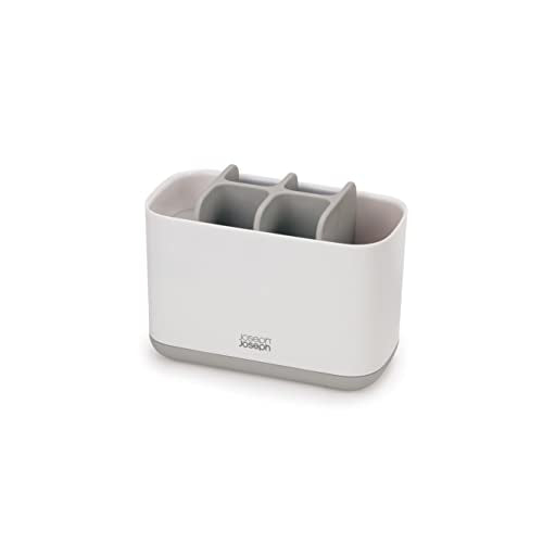 Joseph Joseph Easy-Store Large Toothbrush Holder Caddy - Versatile Bathroom Storage | Grey/White 2