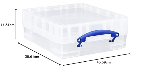 Really Useful Box Plastic Storage Box 11 Litre with XL Clip Lock Lid | Stackable | Transparent Clear 3