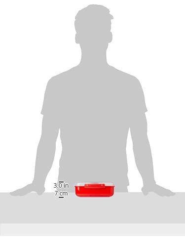 Sistema Rectangle Microwave Container - 1.25L Capacity | Steam Release Vent | BPA-Free Plastic | Red | 1 Count 6