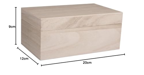 Rayher Natural Wood Box with Lid for Crafting and Keepsakes | 20 x 12 x 9.2 cm 4