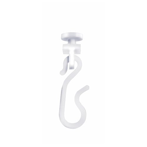 Croydex GP98900 Shower Curtain Rings - 12 Pack White Nylon Glider Hooks | Compatible with Module 400/800 Rails 2