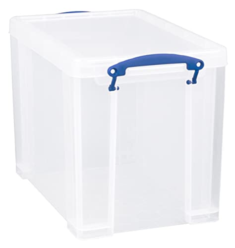 Really Useful Box Plastic Storage Box - 24L Capacity, Clear, Stackable (4 Pack) 2