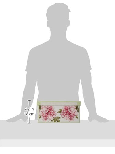 Lavatelli Kanguru Collection Midi Decorative Cardboard Storage Box with Handles | Peonies Design | 35x25x17.5 cm 6