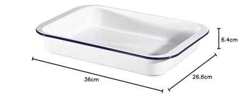 Hairy Bikers Enamelled Roaster - Large 36CM | Steel | Oven Safe | PFOA Free 6