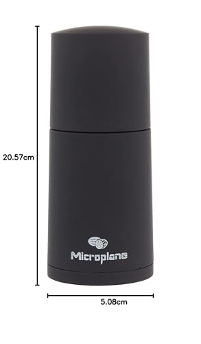 Microplane Spice Mill Black for Nutmeg Cinnamon Tonka Beans | Ultra-Sharp Stainless Steel Blade 10
