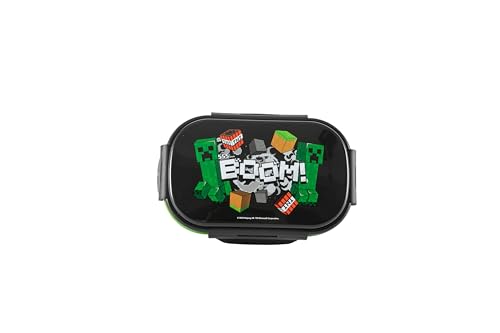 HOX Minecraft Creeper BOOM Bento Lunch Box with Spork | 2 Compartments | Leak-Proof Seal 2