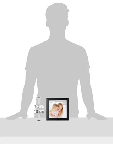 INOV8 Traditional Picture Frame - 6x6 Inch | Satin Black Wood | Tabletop/Wall Mount 3
