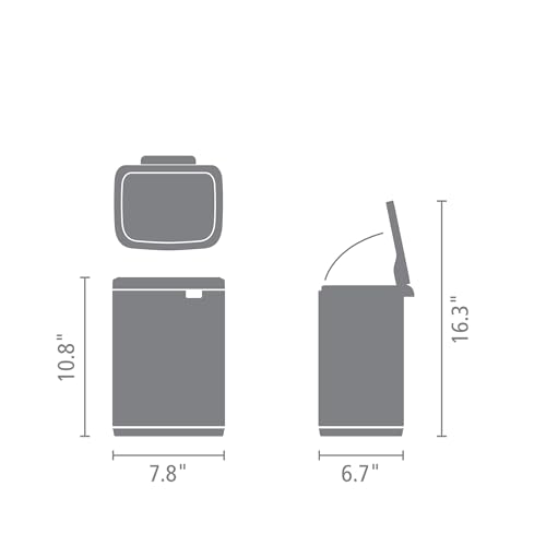 Brabantia Bo Waste Bin - 4L Compact Bathroom Bin | Matt Black | Quiet Close 14
