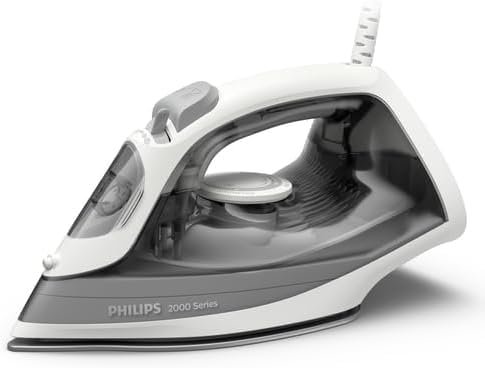 Philips 2000 Series Steam Iron - 2000W Power, 25g/min Steam, 110g Boost | Lightweight Grey Iron 1