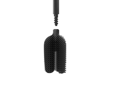 Joseph Joseph Flex 360 Toilet Brush and Holder Set - Anti-Drip, Anti-Clog, Triple-Action Head | Matt Black 3