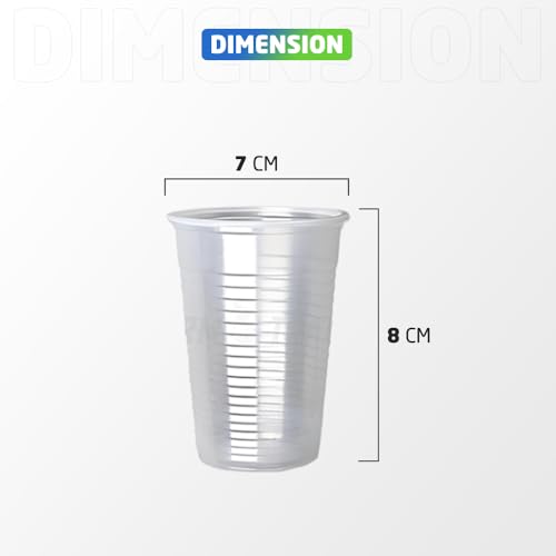 ACCURATE 100 Pack Clear Plastic Disposable Drink Cups - 180ml (7 Ounce) | Lightweight