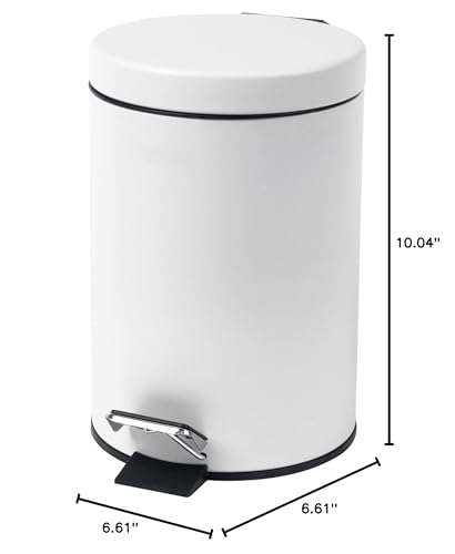 Beldray 3L Round Pedal Bin - Small Stainless Steel Waste Bin with Soft Close Lid | White | LA038098WHT 13