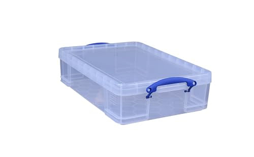 Really Useful Box 24.5L Clear Plastic Storage Boxes with Lid and Handles (4 Pack) 2