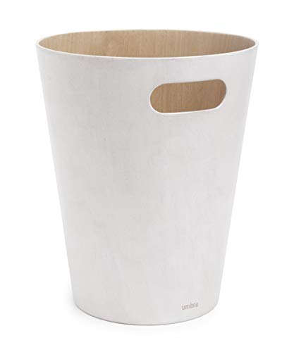 Umbra Woodrow Paper Bin - 2 Gallon (7.5L) Capacity | Wood Material | White/Natural Finish 13