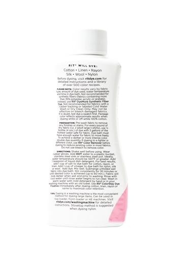 Mouldmaster Rit All-Purpose Liquid Dye - 236ml Petal Pink | Non-Toxic Fabric Dye 4