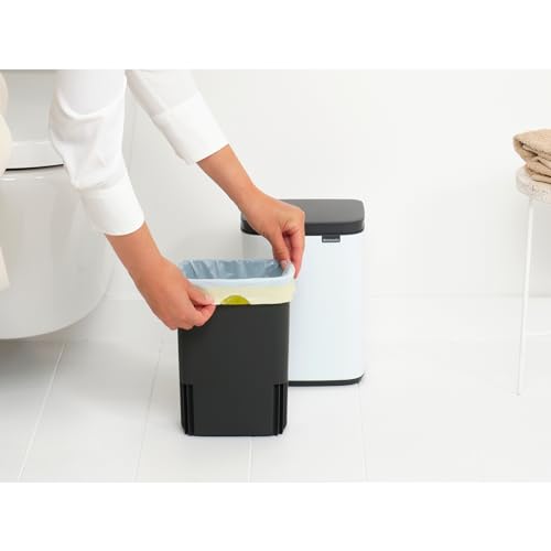 Brabantia Bo Waste Bin - 4L Capacity, Compact, White Alloy Steel | Quiet Close 11