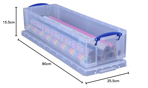 Really Useful Box Plastic Storage Box - 22 Litre Capacity, Clear, Pack of 2 7