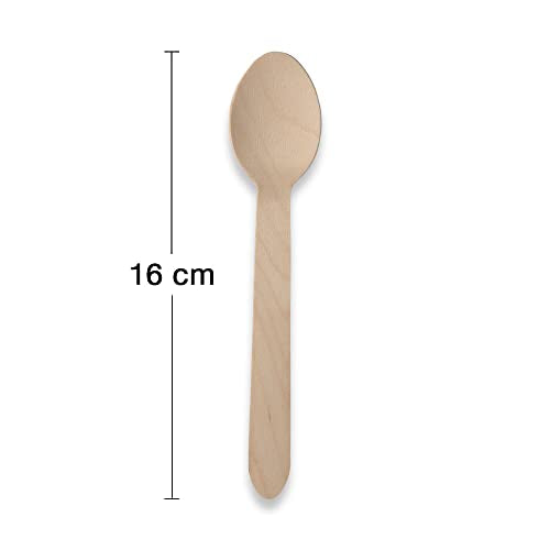 ABENA Gastro-Line 16cm Wooden Disposable Spoons | FSG Certified Birchwood | Compostable 5
