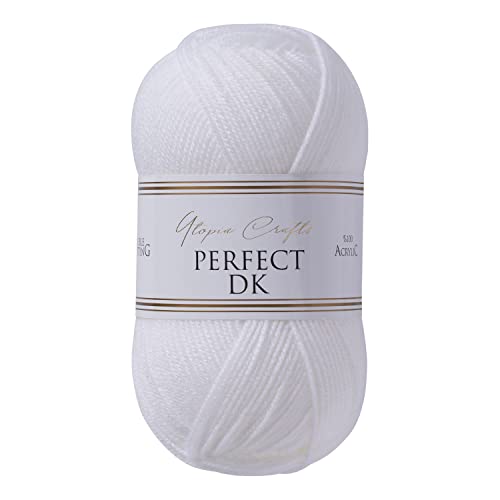Utopia Crafts DK Double Knitting Yarn - 5 Pack White Acrylic | 100% Acrylic, 1500m Total 2