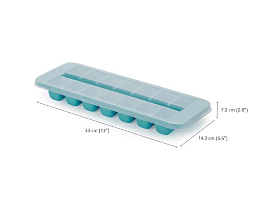 Joseph Joseph Flow Ice Cube Tray with Lid - Easy-Fill, Stackable, Blue | 14 Cubes 3