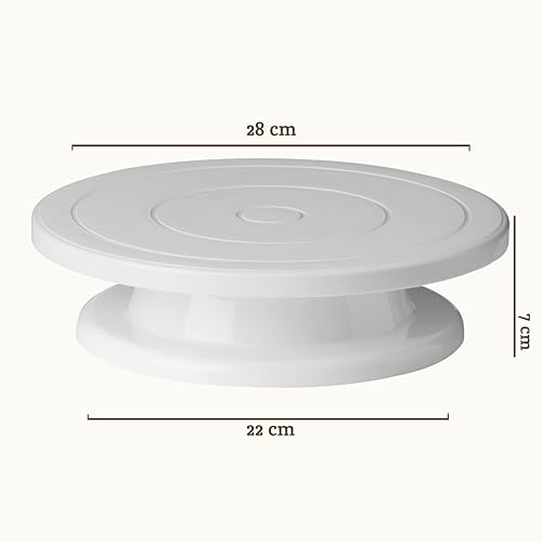 Premier Housewares Rotating Cake Stand - White, 28 cm Diameter, 7 cm Height 2