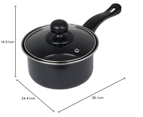 Pendeford Value Plus AP120 Saucepan Set - 3 Piece Carbon Steel Cookware with Glass Lids 9