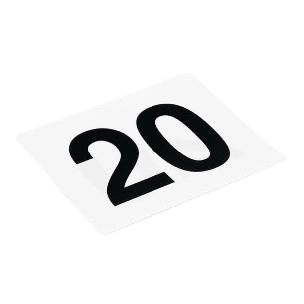 Olympia Plastic Table Numbers 1-25 Inserts | Black | 95x100mm for Bars & Restaurants