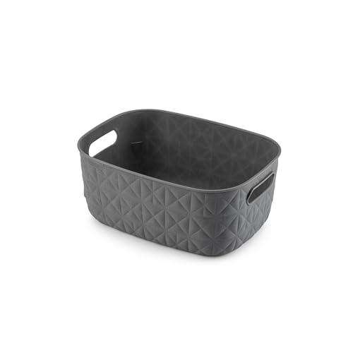CURVER Softex 4L Storage Baskets - Set of 4 | 100% Recycled Resin | Dark Grey 2