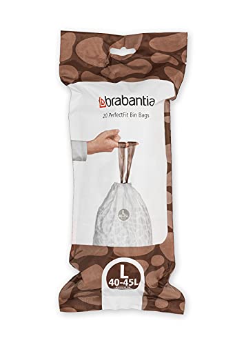 Brabantia PerfectFit Bin Liners - Size L (40-45L) | 120 Bags | White | Tear-Resistant 2