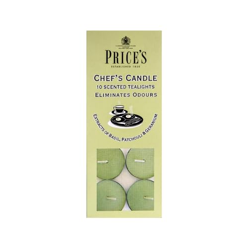 Price's Chef's Tealights - Odour Eliminating with Basil, Patchouli & Geranium Extracts | 10 Pack 2