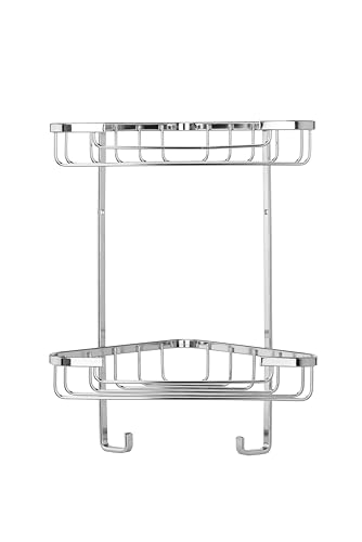 Croydex Medium Corner Shower Caddy - Durable Steel Shelves | 2-Tier | 5kg Capacity 2